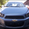 Защита радиатора "Standart" Chevrolet Aveo (2011-2015) верх, чёрная купить недорого с доставкой в Ставрополь