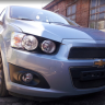 Защита радиатора "Standart" Chevrolet Aveo (2011-2015) верх, чёрная купить недорого с доставкой в Ставрополь