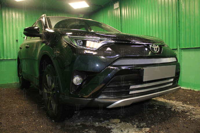 Защита радиатора "Standart" Toyota RAV4 (2015-2019) низ, хром купить недорого с доставкой в Ставрополь