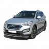 Защита порогов с алюминиевым листом (d63,5) для Hyundai Santa Fe (2012-2016)(Окрашенное) купить недорого с доставкой в Ставрополь
