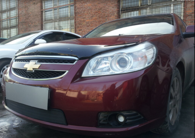 Защита радиатора "Standart" Chevrolet Epica (2006-2013) чёрная купить недорого с доставкой в Ставрополь