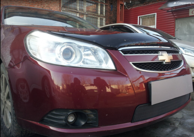 Защита радиатора "Standart" Chevrolet Epica (2006-2013) чёрная купить недорого с доставкой в Ставрополь