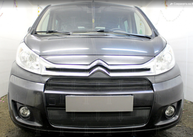 Защита радиатора "Standart" Citroen Jumpy рестайлинг (2012-2017) верх, чёрная купить недорого с доставкой в Ставрополь