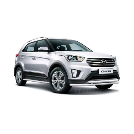 Защита порогов с алюминиевой площадкой d51мм (НПС) HYUNDAI Creta (2016-2020 г.в.) купить недорого с доставкой в Ставрополь