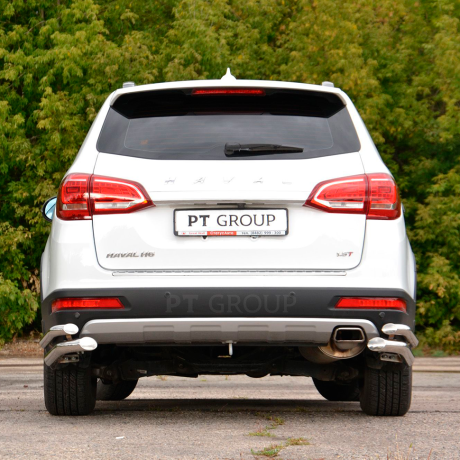 Защита заднего бампера двойная угловая d63/51мм (НПС) HAVAL H6 (2014-н.в.) купить недорого с доставкой в Ставрополь