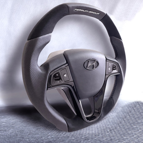 Анатомическое рулевое колесо Ferrum Group со вставками из алькантары для  Hyundai Solaris купить недорого с доставкой в Ставрополь
