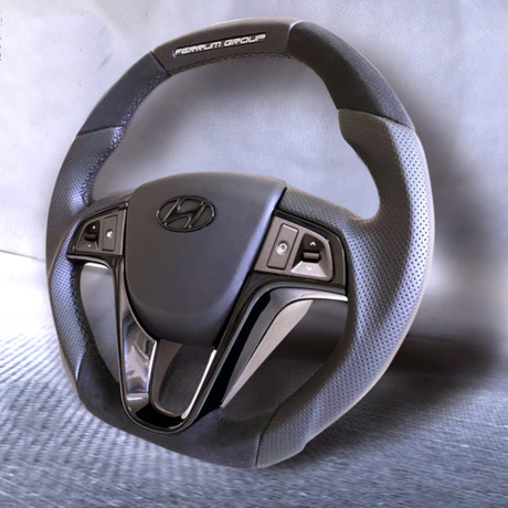 Анатомическое рулевое колесо Ferrum Group со вставками из алькантары для  Hyundai Solaris купить недорого с доставкой в Ставрополь