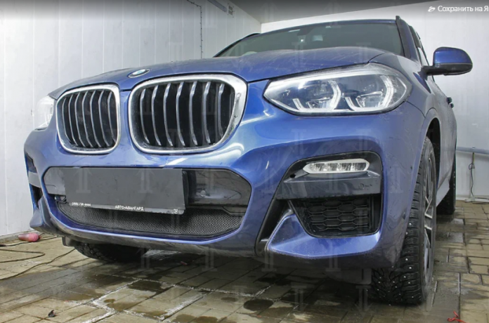 Защита радиатора "Standart" BMW X3 (2017-2021) чёрная купить недорого с доставкой в Ставрополь